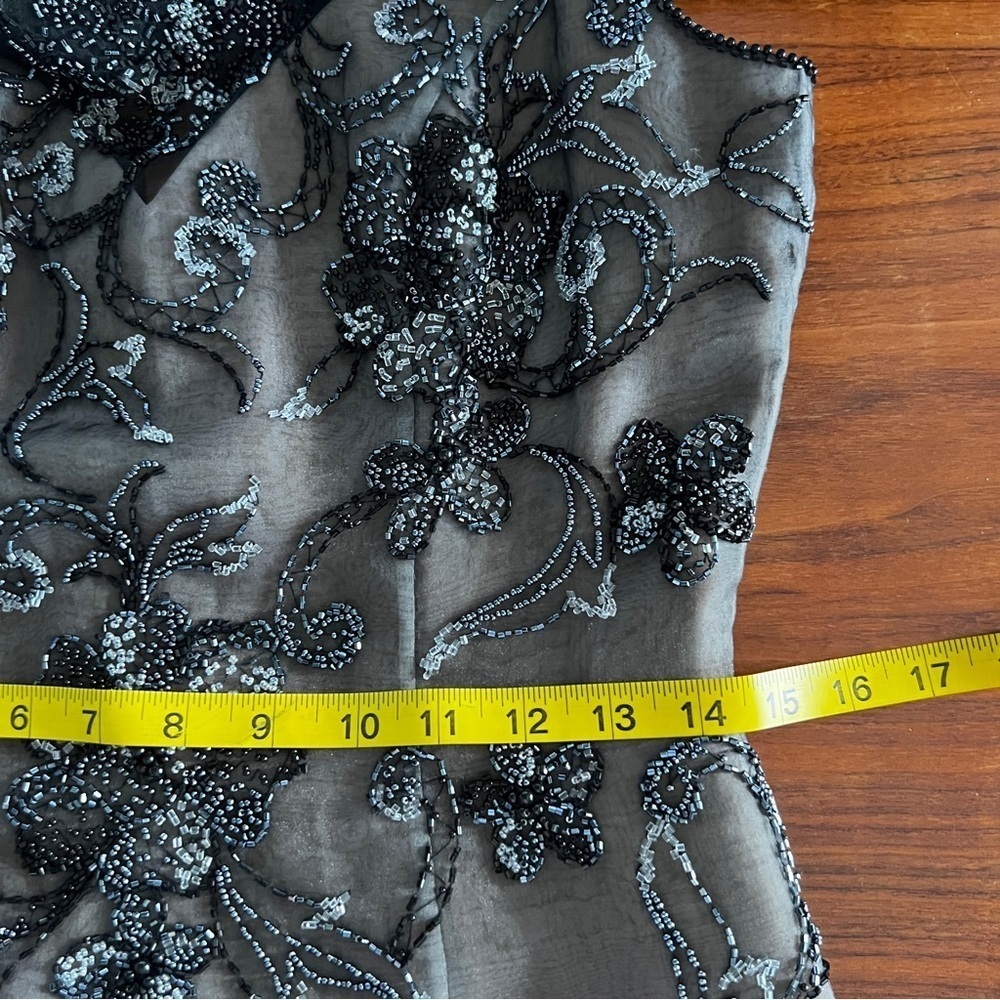 Stephen Yearick & Lillie Yubin Black silk beaded Evening gown size medium - Picture 15 of 16